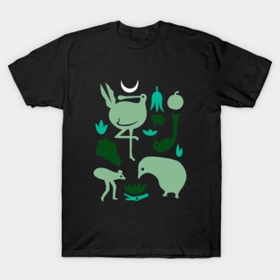 Animals in the Night - green T-Shirt